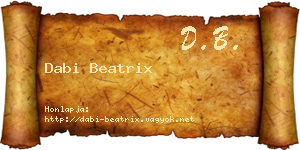 Dabi Beatrix névjegykártya